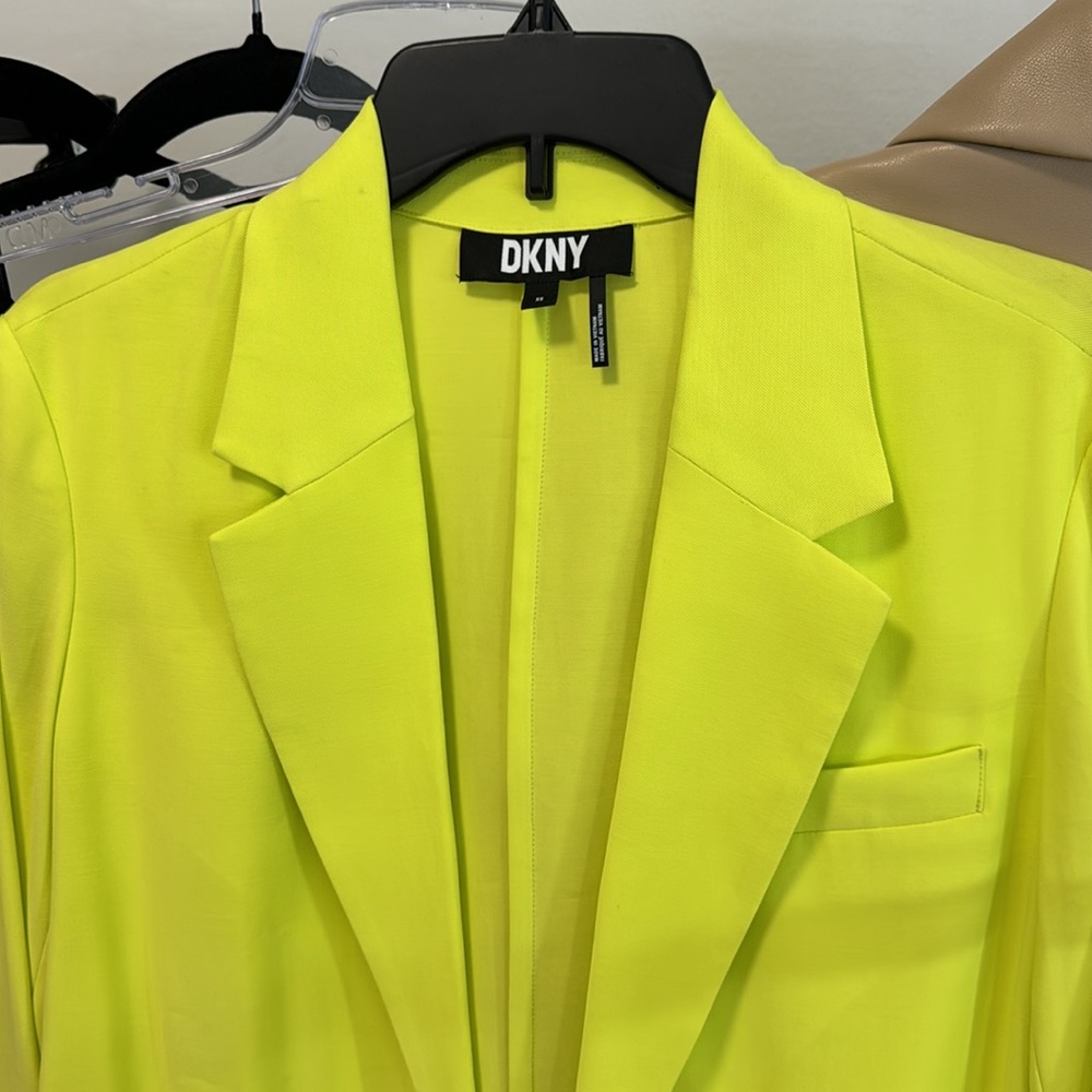 Women's Neon Yellow Blazer - Picture 2 of 2